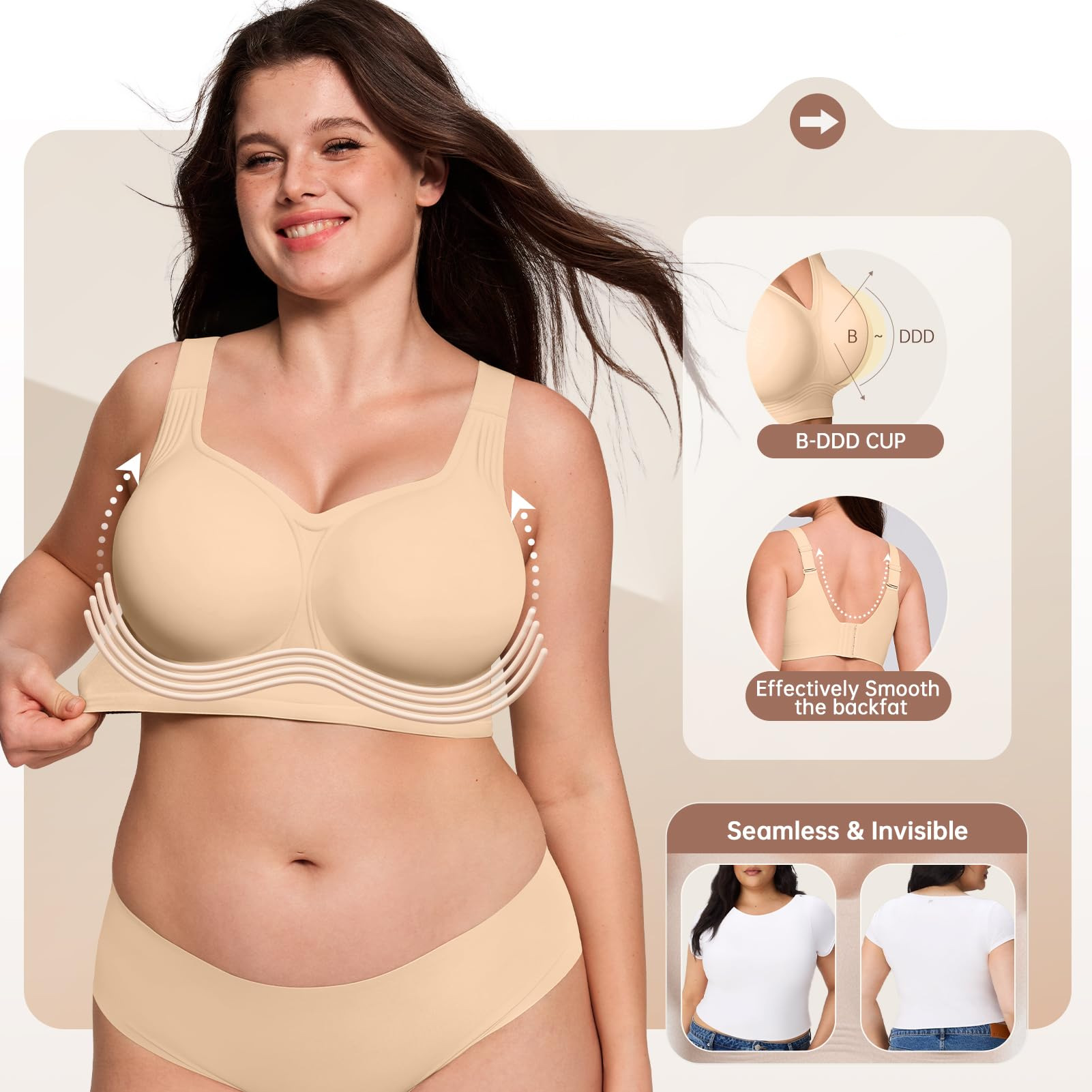 Plus Size Wireless Bra for Wom - огляд і ціна Minimizer Bra Women