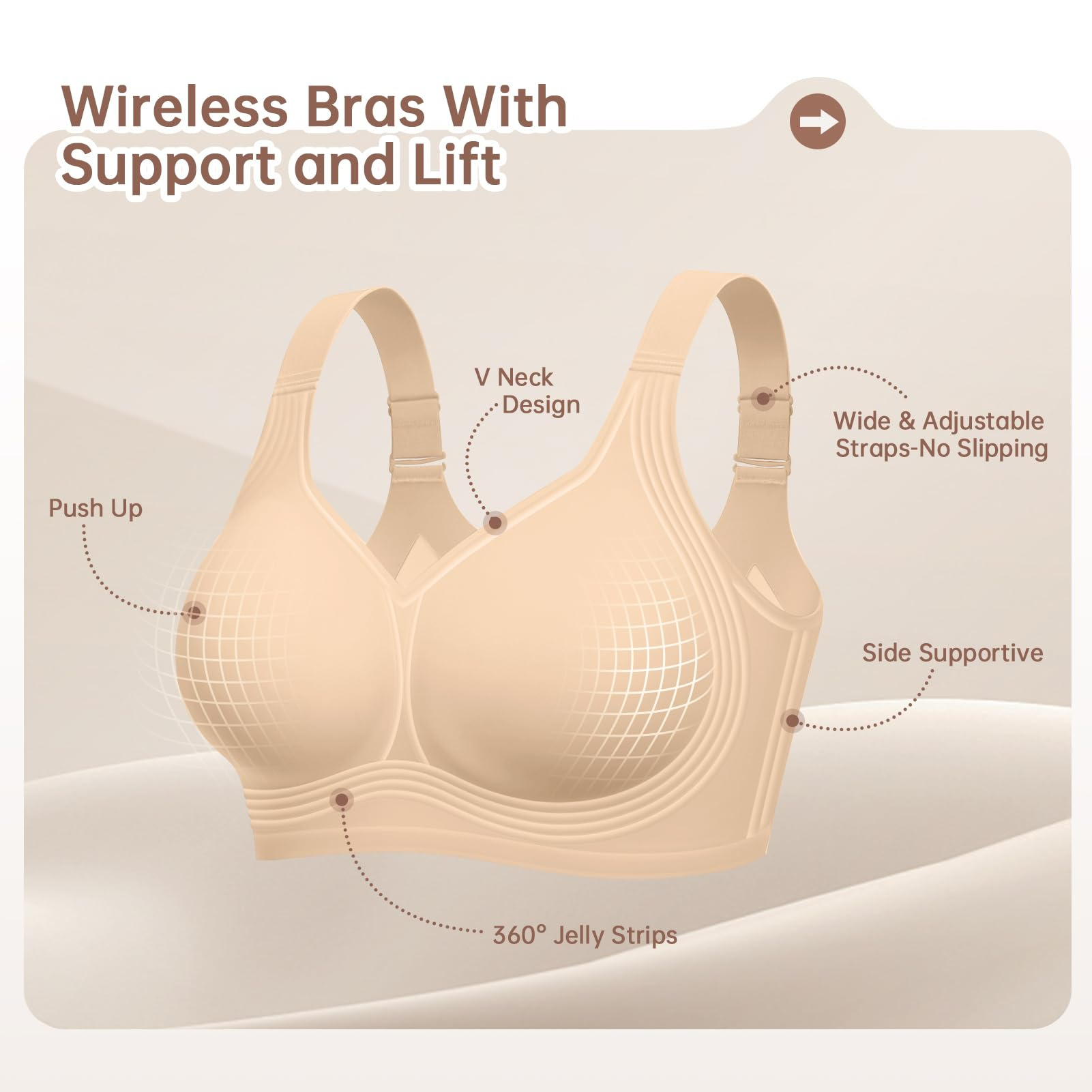 Plus Size Wireless Bra for Wom - огляд і ціна Minimizer Bra Women