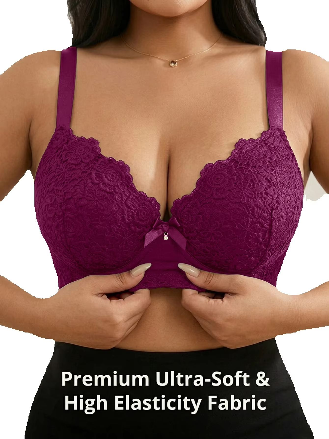 Women Plus Size Floral Push Up - огляд і ціна Minimizer Bra Women