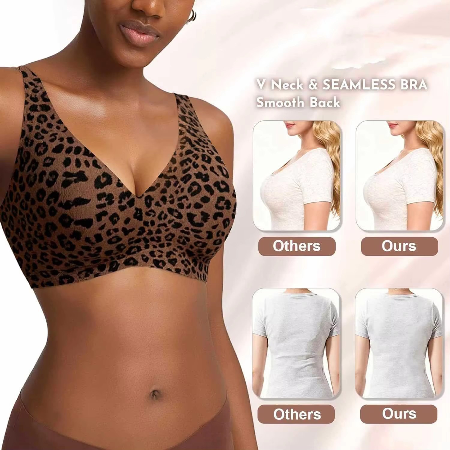 Custom made-2-Row Hook Leopard - огляд і ціна Minimizer Bra Women